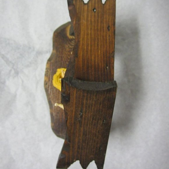 VTG 70'S SMALL WOOD & PLASTIC NATIVITY SCENE, SOLID WOOD CRECHE - Picture 5 of 7